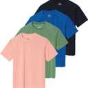 4 Pack Women's Rash Guard Short Sleeve Swim Shirt UPF 50 Sun Protection | Available in Plus Size, Beach, Pool, Surf, Swim Top, Sun Shirt, Leggings, Skirt, Rashguard; Quick Dry, UV Blocking & Stretch (M)