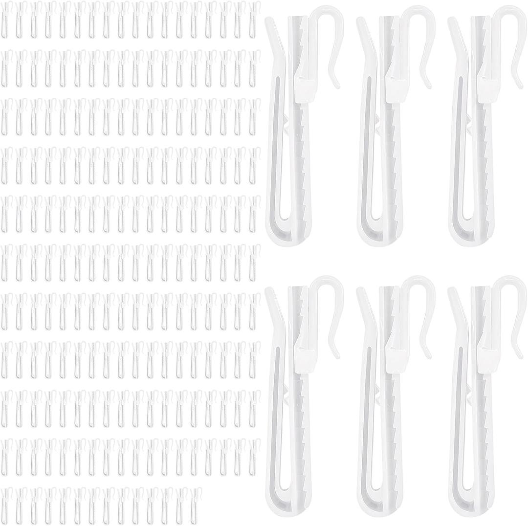 200 Pcs Pinch Pleat Curtain Hooks Adjustable Curtain Hooks Plastic Curtains Pleat Hook Clips Ratchet System Pinch Pleated Curtains Drapery Pin Hook for Window Door Shower 200 Pcs Pinch Pleat Curtain Hooks Adjustable Curtain Hooks Plastic Curtains Pleat Hook Clips Ratchet System Pinch Pleated Curtains Drapery Pin Hook for Window Door Shower