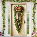 2 x BlissYard Christmas Door Cover Bow Ribbon 35x71 Inch Polyester