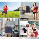 YOYOYOGA Women's Bermuda Shorts with Pockets High Waisted Knee Length Shorts 7" Long Shorts Athletic Walking Casual Workout (M)