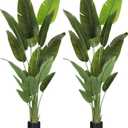 Large Artificial Plants Indoor 7.2Ft Silk Bird of Paradise Big Tall Fake Tree Faux Green Silk Floor Potted Plants for Home Living Room Bedroom Office Decor (2 Pack)