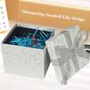 suosicn 4 Pack Cream White Gift Box,Assorted Sizes Square Gift Boxes for Birthday Parties, Wedding, Baby Shower and All Any Occasions