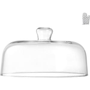 10 inch Glass Microwave Splatter Cover, 5" Extra Tall Microwave Plate Cover for Food, All Glass, BPA-Free & Non-Plastic, Dishwasher Safe