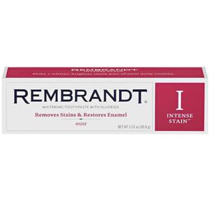 2 x REMBRANDT Intense Stain Whitening Toothpaste With Fluoride, Removes Tough Stains, Rehardens And Strengthens Enamel, 3.5 Ounce - (Pack of 2)
