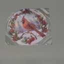 Red Cardinal Christmas Sign  8 Inch Round Aluminum Winter Bird Wall Dcor with Snowy Forest and Holly Wreath  Holiday Home Decoration &Christmas Gift