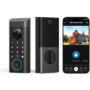 eufy Security Video Smart Lock E330, 3-in-1 Camera+Doorbell+Fingerprint Keyless Entry Door Lock, Smart Built-in Wi-Fi Deadbolt for Front Door, Auto Lock, App Remote Control, Easy Installation