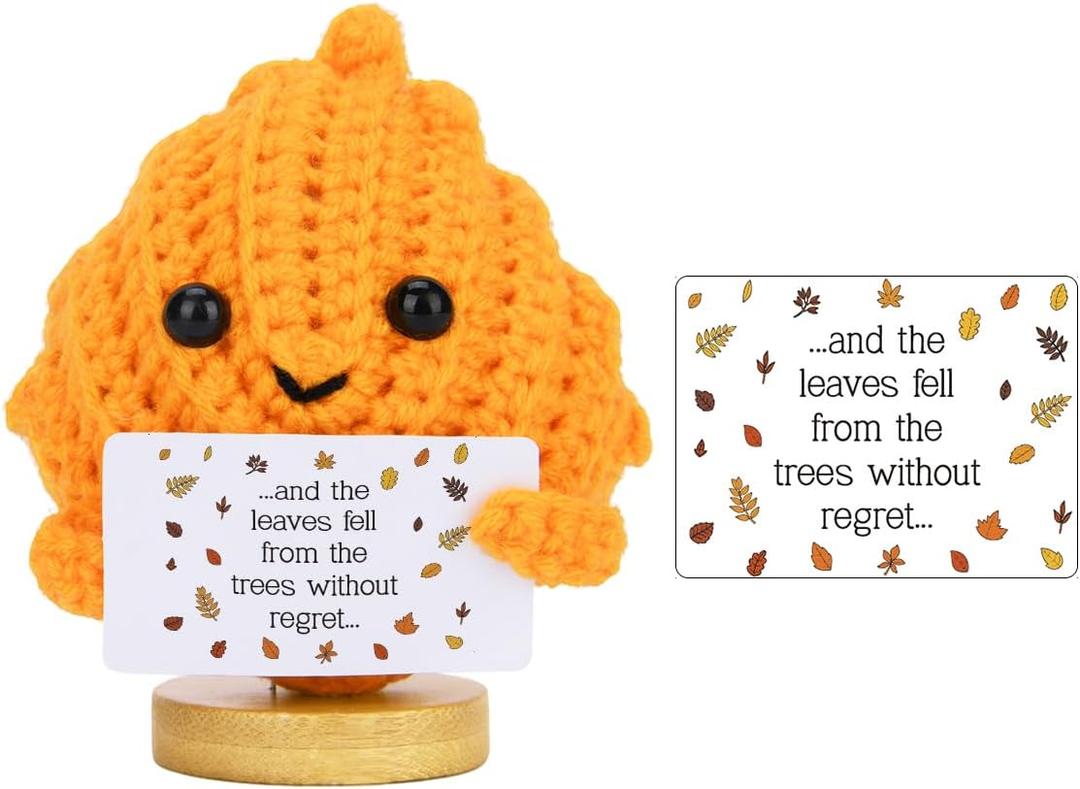 4 x Fall Decorations for Home Cute Fall Maple Leaf Decor Doll Autumn Thanksgiving Decor Autumn Holiday Decorations Handmade Crochet Doll Gifts (Doll 2107)