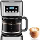 Chefman 12-Cup Automatic Drip Coffee Maker with Glass Carafe, LCD Display, 19-Bar Espresso Machine, Anti-Drip, Auto Shut-Off, Home Office Use