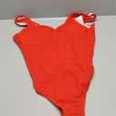 Limeeke Women One Piece Swimsuit Solid Ribbed Monokini Swimwear Scoop Neck Low Back Bathing Suit (XX-Large, Red)