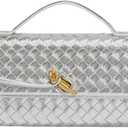 NEWBELLA Handwoven Women's Clutch Purse, Crossbody Bag with Adjustable Strap for Evening & Casual Use