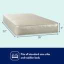 Kolcraft BabyPedic Bubbie Waterproof Crib and Toddler Mattress, Extra-Firm Coil Support, Breathable Comfort, Non-Toxic, GREENGUARD Gold Certified, Made in USA, 52x28, Natural