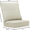 28 x 26 Outdoor Patio Deep Seating Cushion Set in Light Grey with Ties, 28.15 x 25.98 x 5.9 inches