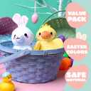 Woven Bamboo Easter Basket with Handle, Round Shape, Blue 2 pack