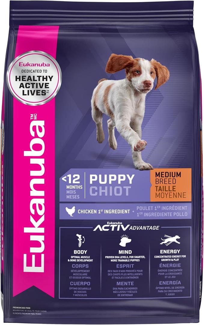 Eukanuba Puppy Medium Breed Dry Dog Food, 16 lb Bag. (EXP 09/02/26)