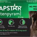 Capstar for Dogs (nitenpyram), Fast-Acting Oral Flea Treatment for Dogs Over 25+ lbs, Vet-Recommended Flea Medication Tablets Start Killing in 30 Minutes, 6 Doses