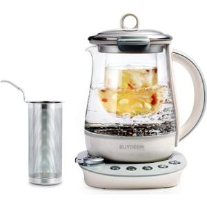BUYDEEM K2683 Health-Care Beverage Tea Maker and Kettle, 9-in-1 Programmable Brew Cooker Master, 1.5 L, Spruce Blue