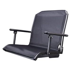 VANCUS Folding Mesh Fishing Boat Seat with Armrests, Black