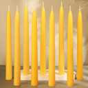 9 Inch Beeswax Taper Candles 18 Pack, Natural Unscented Beeswax Candle Sticks-10 Hours Smokeless Long Burning Pure Bees Wax Candles for Home, Handmade Dripless Taper Candle