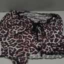 Women's Plus Size Leopard Lace Blouses Sheer Mesh Tie Front Long Sleeve Shirts Going Out Tops (XX-Large Plus, Pink)