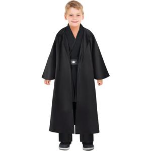 Kids Anakin Costume Tunic Hooded Robe Outfits Halloween Cosplay Uniform (XLarge, Black)