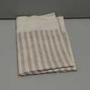 jinchan Linen Valance Curtain Striped Grey Small Window Curtain Double Layer Light Filtering Modern Farmhouse Valance for Kitchen Living Room Bedroom 18 Inch Rod Pocket 1 Panel Gray on Beige