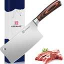 KEEMAKE Cleaver Knife 7 inch, Meat Knife Heavy Duty with German High Carbon Stainless Steel 1.4116 Chopper Knife, Vegetable knife with Ergonomic Pakkawood Handle Chinese Chef Knife