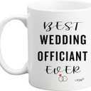 Best Wedding Officiant Ever Mug, Bride Groom Thank You Gifts for Women Men, Officiant Appreciation Present for Wedding Day from Couple, 11oz Ceramic Mug (white)