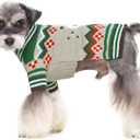 Small Dog Sweater for Male Female - Warm Halloween Autumn Knit Sweaters With Long Legs for Yorkie Chihuahua (XX-Large, Brown)