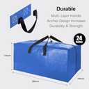 Heavy Duty Extra Large Moving Bags W/Backpack Straps - Strong Handles & Zippers, Storage Totes For Space Saving, Fold Flat, Alternative to Box and Bin (Set of 6, Multicolor)