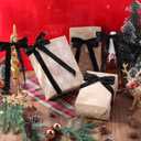 Zhengmy 24 Pcs Long Velvet Bows Glitter Christmas Ornaments Vintage Large Velvet Glitter Christmas Swag Staircase Wreath Tree Topper Bows Large Bow for Outdoor, 6.3 x 12 Inch(Black)