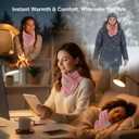 USB-Powered Heated Scarf, Graphene 3-Second Heat Neck Warmer, Cordless Heating Pad for Neck Pain Relief, Winter Camping Gifts (Power Bank Not Included)
