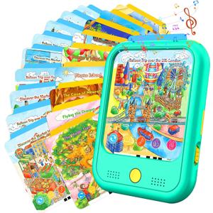 Kids Learning Tablet Bilingual, Educational Learning Toys for Toddlers 3-5 Year Olds, with 2000+ Words and Games, Autism Sensory and Speech Therapy Toys, 3 4 5 6 Year Old Boy Girl Birthday Gift(Green)