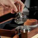 54mm Espresso Tamper for Breville Machine Rosewood KNODOS Auto Leveling, Double Spring Loaded Wooden 30LB Calibrated Coffee Tamper
