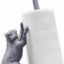 Resting Cat Paper Towel Holder Countertop Napkin Toilet Roll Stand for Kitchen (Silvery)