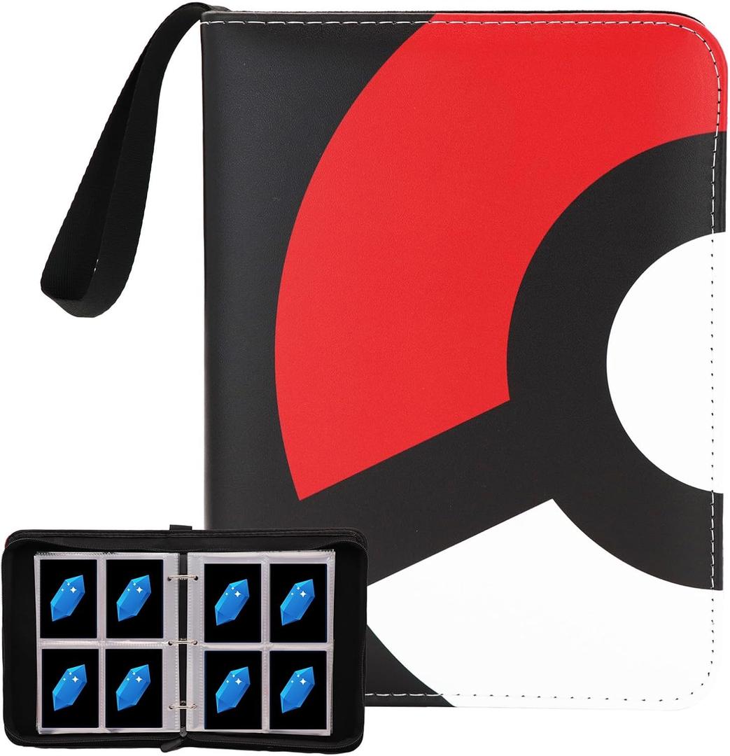 Card Binder 4-Pocket, 400 Pockets Fashion Design Trading Card Holder for Sports Card Premium Card Book Sturdy Card Holder (Red, 400 Card) Card Binder 4-Pocket, 400 Pockets Fashion Design Trading Card Holder for Sports Card Premium Card Book Sturdy Card Holder (Red, 400 Card)