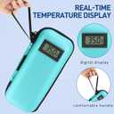 Insulin Cooler Travel Case, Portable Temperature Display Medicine Travel Cooler, Diabetes Case with 2 Reusable Ice Packs TSA Approved for Diabetic Supplies Patent Pending(Seafoam)