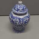 Goaste Blue and White Ginger Jar with Lid, 7.2 Inch Chinoiserie Porcelain Ginger Jars Airtight, Decorative Ceramic Tea Candy Storage Jar, Handmade Vintage Flower Vase for Home Decor, Sugar Nuts Herbs