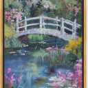 Hidden Garden Framed Impressionism 1 Piece Canvas Wall Art/Monet And Van Gogh Inspired Art, 17.5" x 25.5", Gold Frame