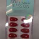 BTArtbox Press On Nails Almond - Pastel Red Short Press On Nails with Glue for Women, Opaque Soft Gel Glue On Nails in 16 Sizes - 32 Stick On Nails Kit, Power Suit