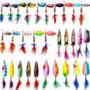 Rooster Bait Tail Fishing Lures Kit Spinner Baits Trout Lures Spoon Lures Bass Lures Hard Bait Bass Lures Crankbaits for Bass Pike Trout Salmon Crappie Walleye Fishing, Medium