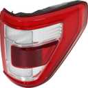 LABLT Tail Light Assembly Repalcement for 2021 2022 2023 F150 Passenger Right Side Rear w/Blind Spot White Frame Taillights ML3Z-13404-D