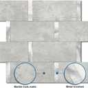 Matte Kitchen Subway Tile Peel and Stick Backsplash Self-Adhesive Bathroom Wall Tiles Waterproof 3D Metal and Marble Mosaic Panels Heat Resistant Fireplace(Cement Grey 10Tiles)