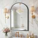 Sweetcrispy 20"x30" Arched Black Bathroom Mirror, Bathroom Mirrors for Over Sink, Modern Wall Mirrors Arch Decorative for Entryway, Bedroom, Vanity,Horizontal or Vertical Hanging