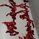 VitalCozy 10 ft Christmas Velvet Bow Garland Pre-Strung Bow Garland Banner with 13 Pcs 7 x 7 Inches Bows Reusable Vintage Velvet Bow Decoration for Xmas Tree Fireplace Staircase(Red)