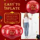 Kasyat 4 Pcs 36 Inch Extra Large Graduation Balloons Class of 2026 Balloons Latex Jumbo Giant Congrats Grad Balloon for College, High School, University Graduation Party Decorations(Red and Glod)