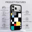 Clear TPU Phone Case Cover for iPhone with Design, Drop Protection, Cute Case for Girl Women (Grid, iPhone 17 Pro Max)
