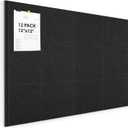 Large Cork Board for Walls 48"x36" |Cork Board Alternative| 12 Pack Felt Wall Tiles| Black Bulletin Board with Removable Adhesive | Cork Boards Pinboard for Office Home Classroom,Black