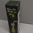 AOZITA 17oz Clear Glass Olive Oil Dispenser Bottle - 500ml Oil & Vinegar Cruet with Pourers and Funnel - Olive Oil Carafe Decanter for Kitchen