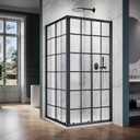 ELEGANT Framed Sliding Shower Enclosure 36 in. D x 36 in. W x 72 in. H, 2 Stationary Panels, 1/4'' Clear Glass Sliding Shower Doors, Black Brushed Nickel (Shower Base Not Included)