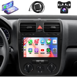 Leadfan Android Car Radio for Volkswagen Passat Jetta Tiguan Wireless CarPlay Android Auto, 10.1Inch Touch Screen Stereo for VW Jetta GPS Navi Bluetooth WiFi FM SWC AHD Camera